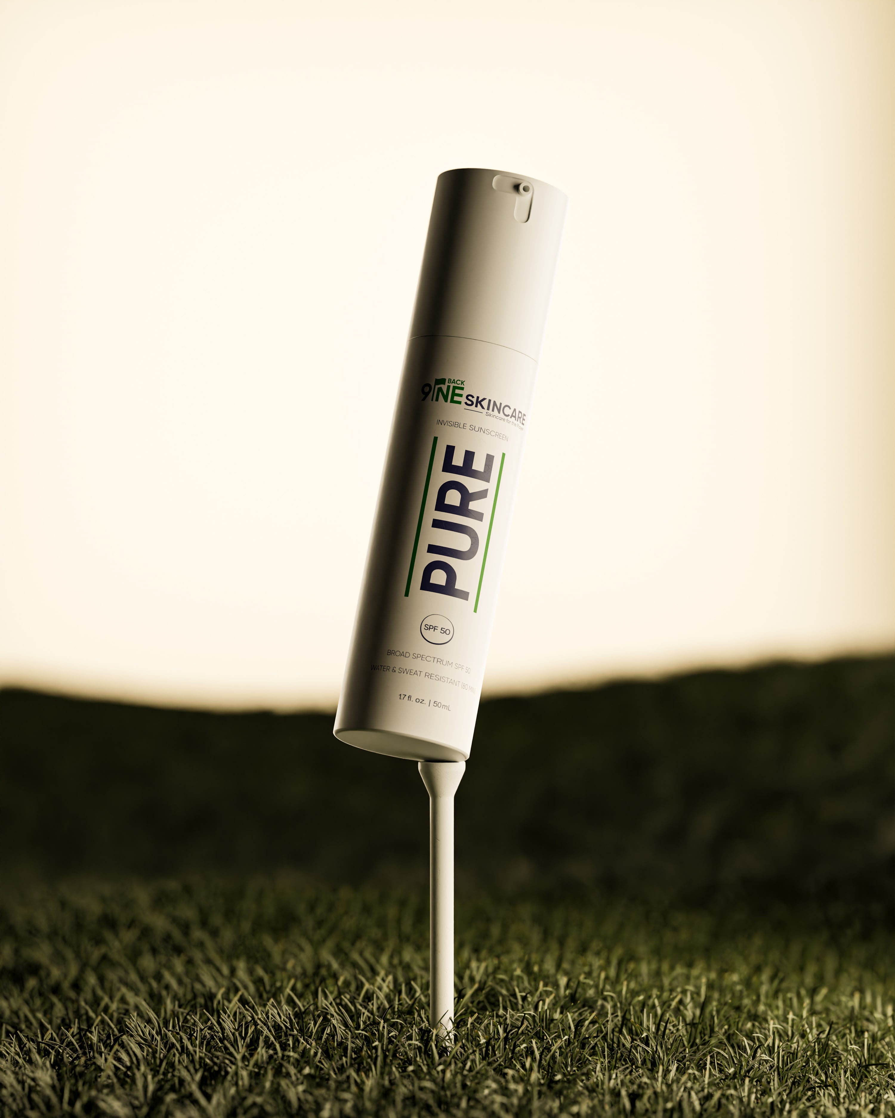 PURE SPF 50 Broad Spectrum Hydrogel Sunscreen - Sweat and Water Resistant, Perfect for Golf Athletes and Outdoor Enthusiasts.