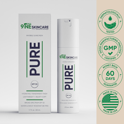 Best sunscreen for face: Back9ine PURE SPF 50 broad spectrum formula, Dermatologically Tested, Made in USA